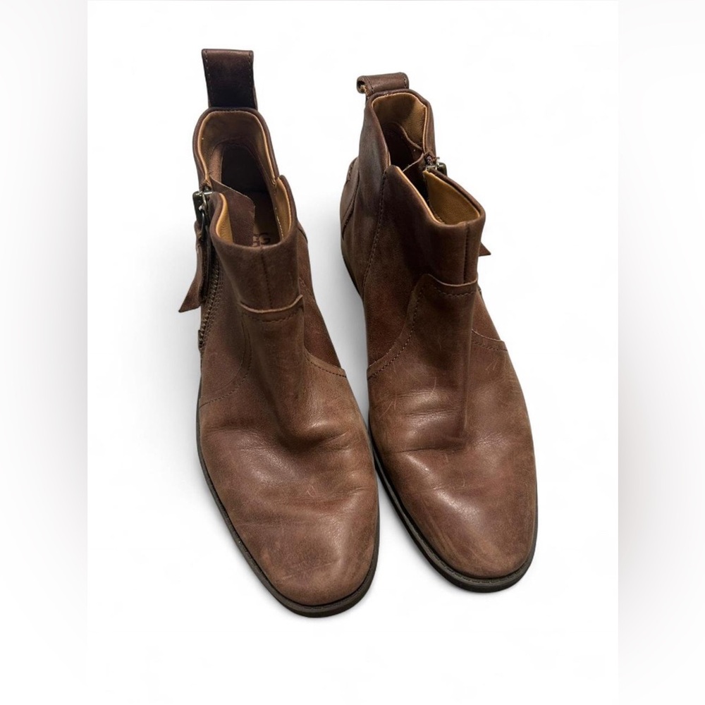 UGG Women's Aureo Brown Leather Ankle Boots